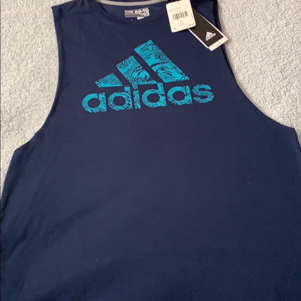 Blue adidias performance tee